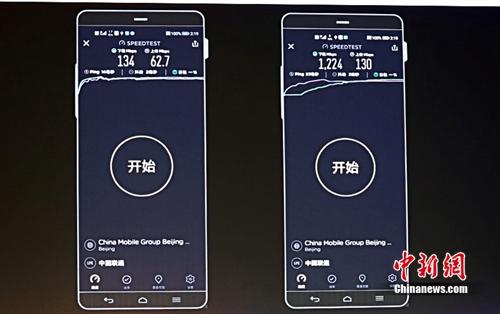 4G和5G网速对比。图片来源：荣耀